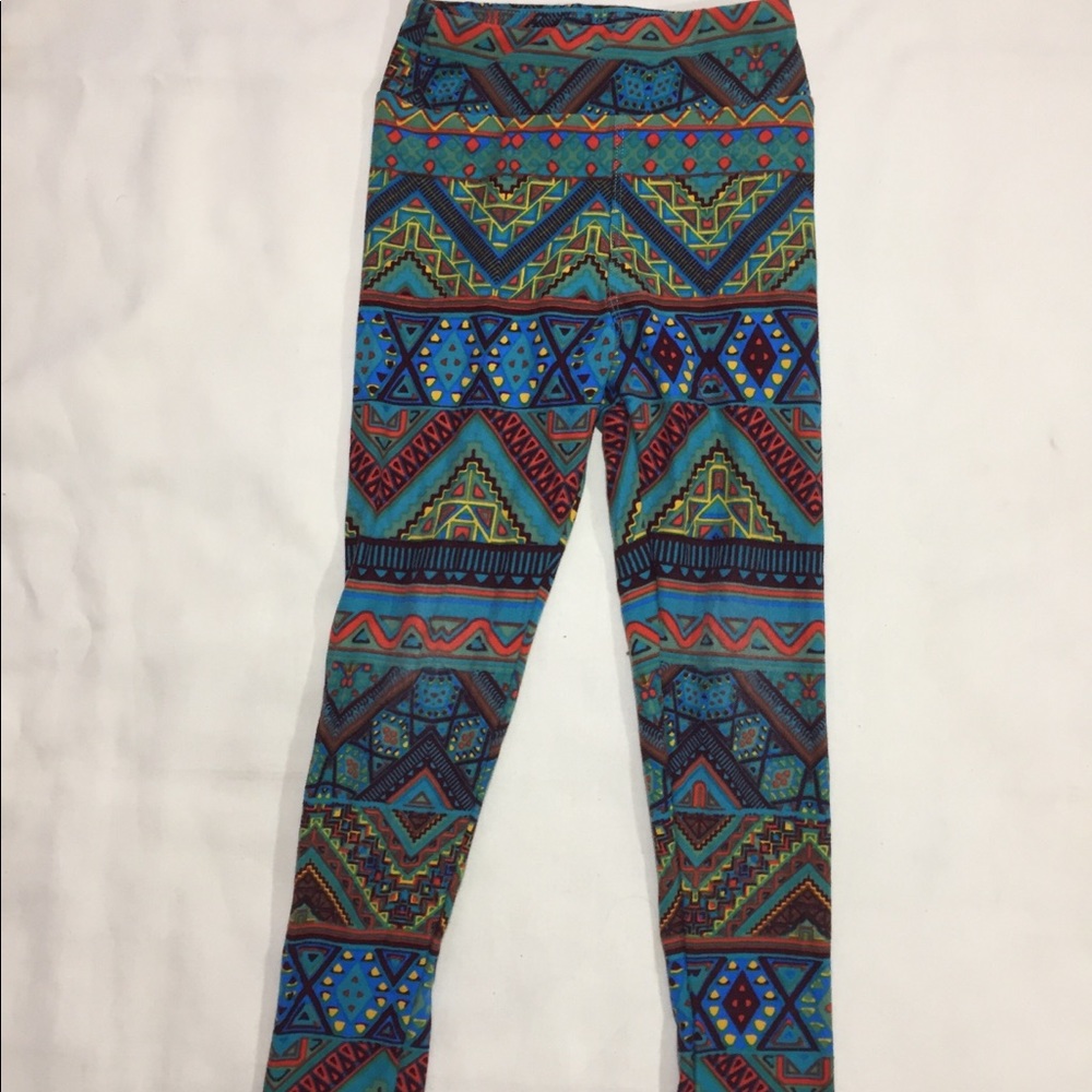 Lularoe Girls Blue Aztec Leggings